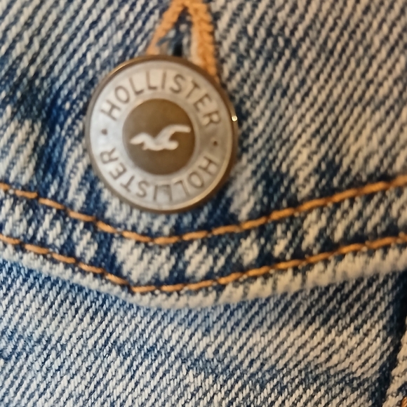 Hollister Faux Shearling Lined Denim Trucker Jacket Women's Medium - Picture 10 of 10